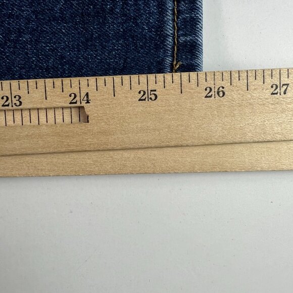 Levi's Jeans Women 24x25* Ribcage High Rise Straight Crop Dark Blue Denim Tag 25 - Picture 12 of 16